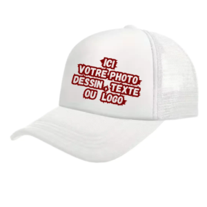 Casquette filet blanche personnalisable maroc