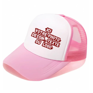 Casquette filet rose personnalisable maroc