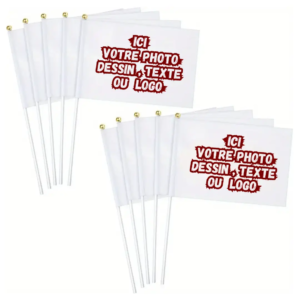 Lot de 10 drapeaux à main personnalisables maroc