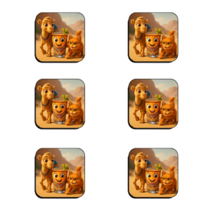 Lot de 6 aimants carrés personnalisables lalla mamina