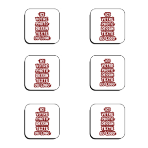 Lot de 6 aimants carrés personnalisables yii.ma