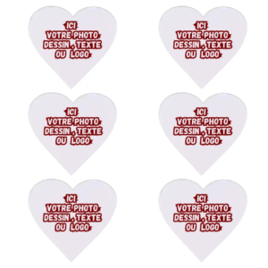 Lot de 6 aimants coeur personnalisables maroc yii.ma