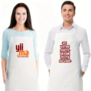 tablier blanc personnalisable maroc