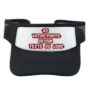 Visière de soleil, noir, maille, personnalisable